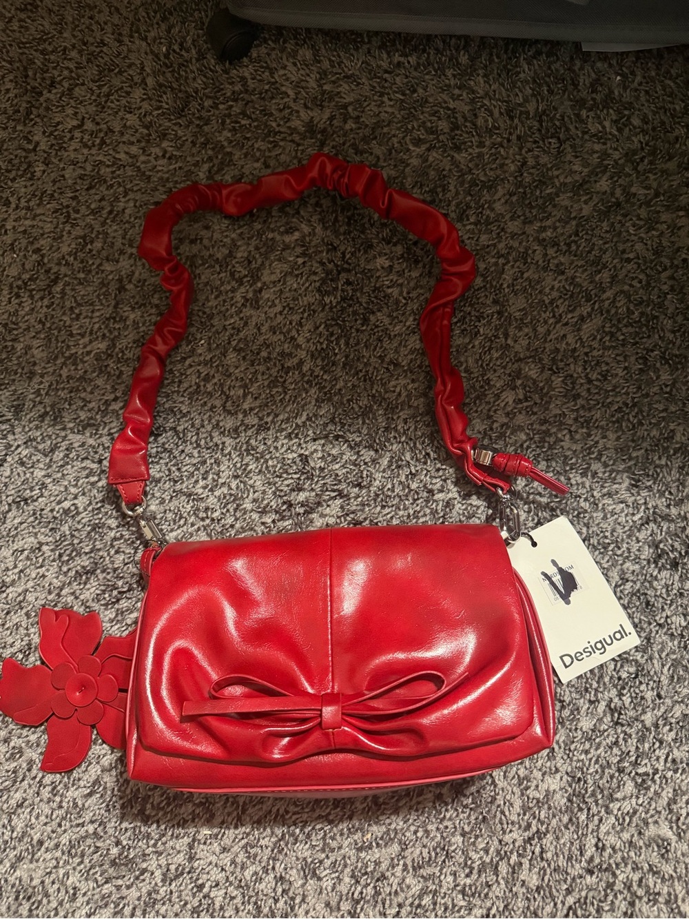 Desigual Red Bow Detail Crossbody Bag